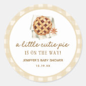 Herfst Little Cutie Pie is onderweg naar het Baby Ronde Sticker (Voorkant)