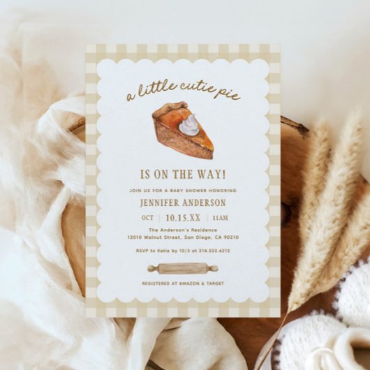 Herfst Little Cutie Pumpkin Pie Baby shower Kaart