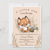 Herfst Little Fox Baby shower Invitation Kaart (Voorkant)