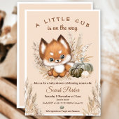 Herfst Little Fox Baby shower Invitation Kaart