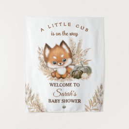 Herfst Little Fox Baby shower Welcome Sign. Wandkleed
