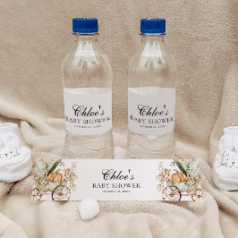Herfst Little Pumpkin Autumn Baby shower Waterfles Etiket