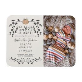 Herfst Little Pumpkin Baby Birth Announnet Magnet Magneet