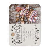 Herfst Little Pumpkin Baby Birth Announnet Magnet Magneet (Verticaal)