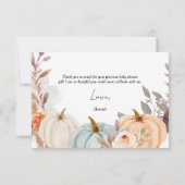 Herfst Little Pumpkin Baby shower Bedankkaart (Achterkant)