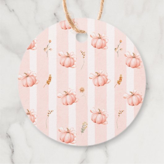 Herfst Little Pumpkin Baby shower Dank u Bedankjes Labels (Achterkant)