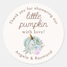 Herfst Little Pumpkin Baby shower Dank u