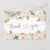 Herfst Little Pumpkin Baby shower Dank u wel Informatiekaartje (Voorkant)