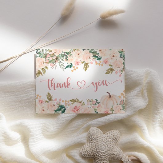 Herfst Little Pumpkin Baby shower Dank u wel Informatiekaartje