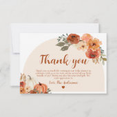 Herfst Little Pumpkin Baby shower Dank u wel Kaart (Voorkant)