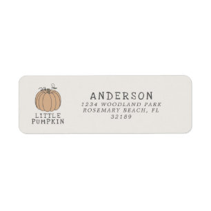 Herfst Little Pumpkin baby shower, eerste verjaard Etiket