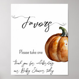 Herfst Little Pumpkin Baby shower Favors Poster