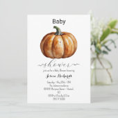 Herfst Little Pumpkin Baby shower Invitation Kaart (Staand voorkant)