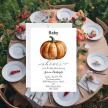 Herfst Little Pumpkin Baby shower Invitation