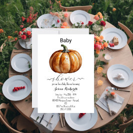Herfst Little Pumpkin Baby shower Invitation Kaart