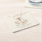 Herfst Little Pumpkin Baby shower Kartonnen Onderzetters (Schuin)