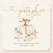 Herfst Little Pumpkin Baby shower Kartonnen Onderzetters (Voorkant)