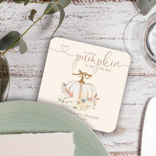 Herfst Little Pumpkin Baby shower Kartonnen Onderzetters