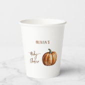 Herfst Little Pumpkin Baby shower Papieren Bekers (Achterkant)