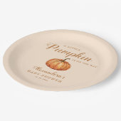 Herfst Little Pumpkin Baby shower Papieren Bordje (Gekanteld)