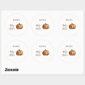 Herfst Little Pumpkin Baby shower Ronde Sticker (Vel)