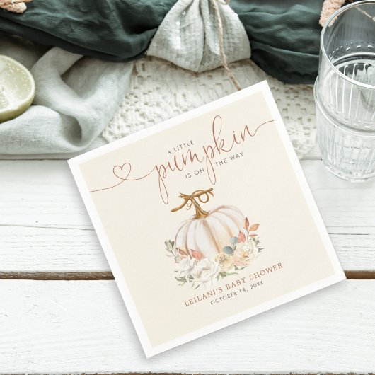 Herfst Little Pumpkin Baby shower Servet