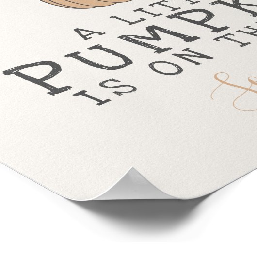 Herfst Little Pumpkin baby shower signage Poster (Hoek)