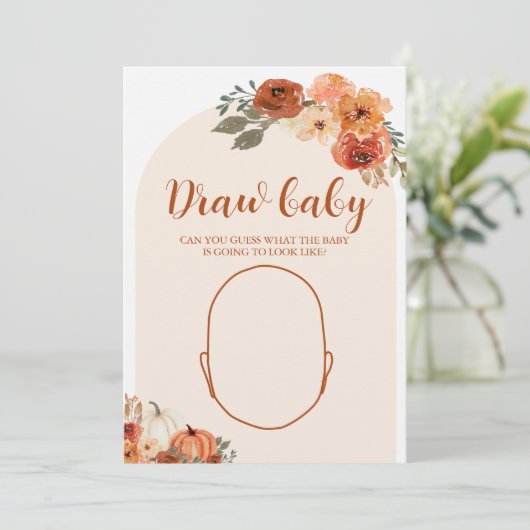 Herfst Little Pumpkin Baby shower Teken de Baby Ga Kaart (Staand voorkant)