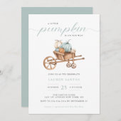 Herfst - Little Pumpkin-Baby shower | Uitnodiging (Voorkant / Achterkant)