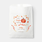 Herfst Little Pumpkin Baby shower Waterverf Foliag Bedankzakje (Voorkant)
