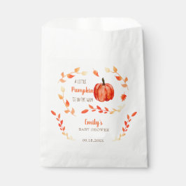 Herfst Little Pumpkin Baby shower Waterverf Foliag Bedankzakje