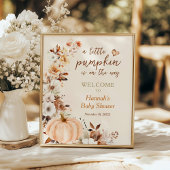 Herfst Little Pumpkin Baby shower Welcome Sign Poster