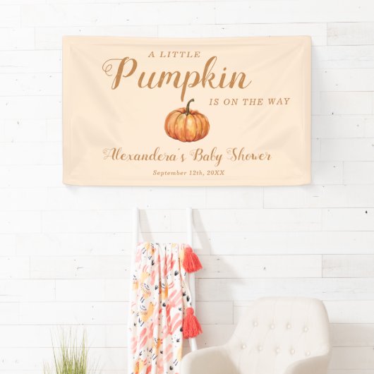 Herfst Little Pumpkin Baby shower Welkom Spandoek (Insitu)