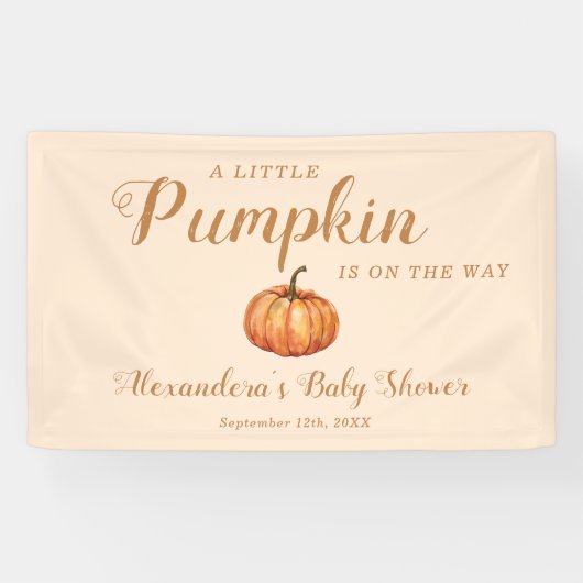 Herfst Little Pumpkin Baby shower Welkom Spandoek (Horizontaal)