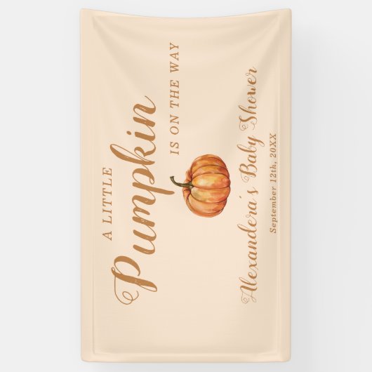 Herfst Little Pumpkin Baby shower Welkom Spandoek (Verticaal)
