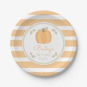Herfst Little Pumpkin Birthday Party Paper Bord (Voorkant)