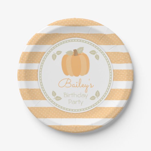 Herfst Little Pumpkin Birthday Party Paper Bord (Voorkant)