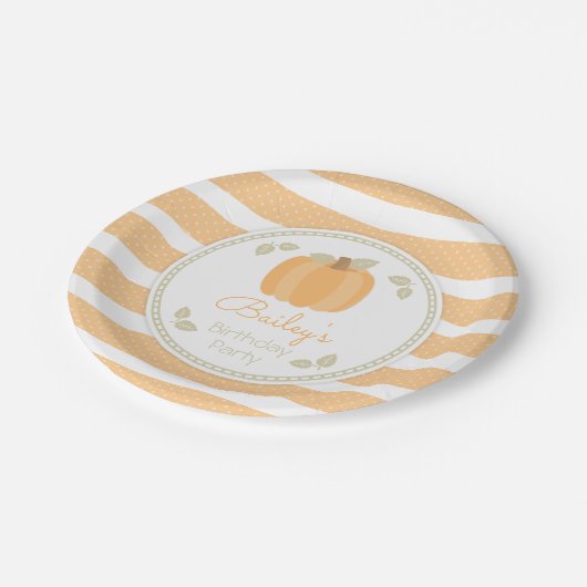 Herfst Little Pumpkin Birthday Party Paper Bord (Gekanteld)