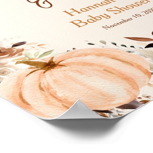 Herfst Little Pumpkin Boeken en Geschenken Baby sh Poster (Hoek)
