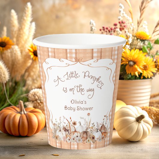 Herfst Little Pumpkin Boho Floral Baby shower Papieren Bekers