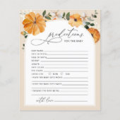 Herfst Little pumpkin floral baby prediccard (Voorkant)