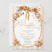 Herfst Little Pumpkin Floral Bow Baby shower Kaart (Voorkant)