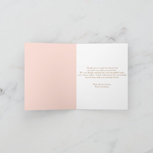 Herfst Little Pumpkin Girl Baby shower Bedankkaart (Binnen)