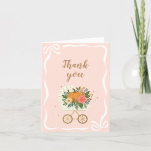 Herfst Little Pumpkin Girl Baby shower Bedankkaart