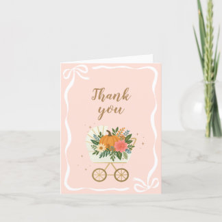 Herfst Little Pumpkin Girl Baby shower Bedankkaart