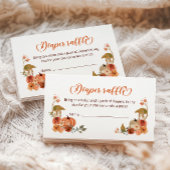 Herfst Little Pumpkin Luier Raffle ticket Informatiekaartje