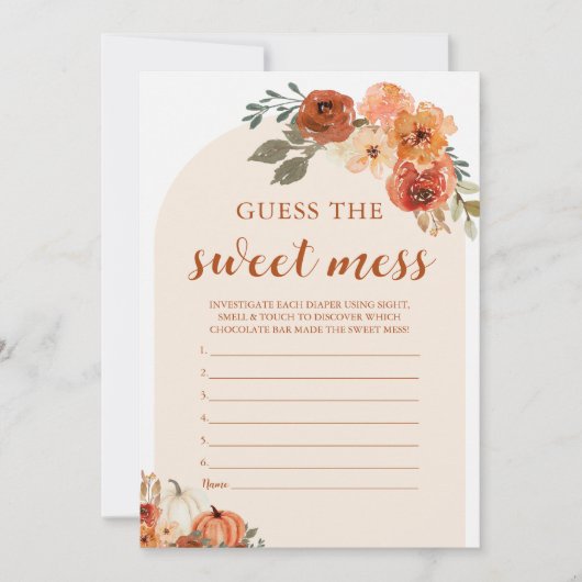 Herfst Little Pumpkin Raad de Sweet Mess Game Kaar Kaart (Voorkant)