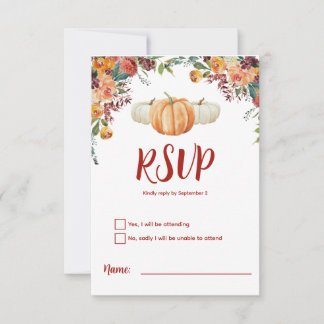 Herfst Little Pumpkin RSVP Response Kaart