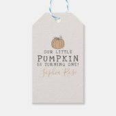 Herfst Little Pumpkin verjaardagsfeestje gunst Cad Cadeaulabel (Voorkant)
