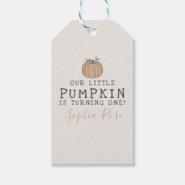 Herfst Little Pumpkin verjaardagsfeestje gunst Cad Cadeaulabel